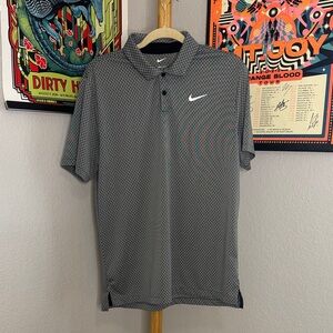 Nike Men's Black and Gray Polo Shirt